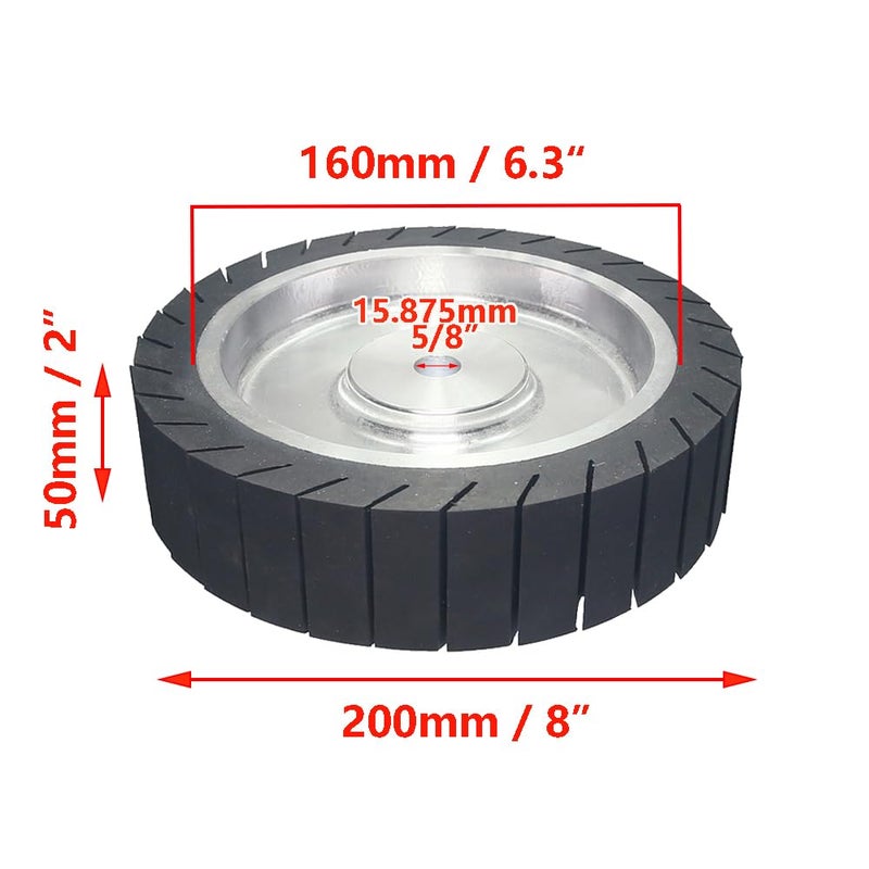 Rams Bralin 8 x 2 inch Rubber Expansion Centrifugal Wheel Working with Zirconia/Non-Woven Nylon Sanding Bands (8 x 2 x 5/8" Wheel) - Image 2